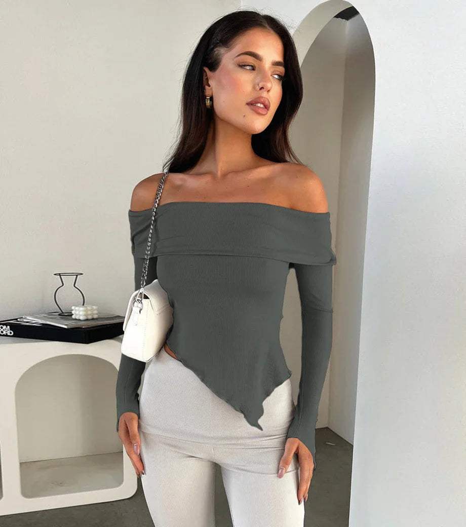 Isabella – Slim Fit Off-Shoulder Damesblouse