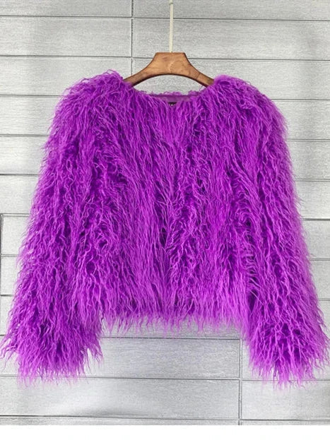 Elisa – Levendige Unisex Festival Faux Fur Jas