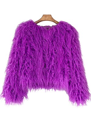 Elisa – Levendige Unisex Festival Faux Fur Jas