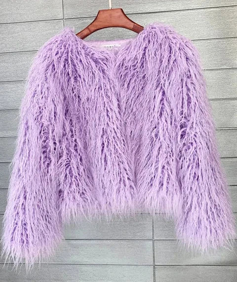 Elisa – Levendige Unisex Festival Faux Fur Jas