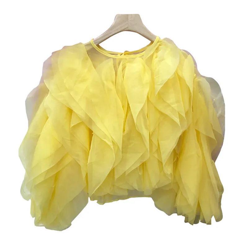 TatianaConti Chic Blouse Met Ruches Voor Vrouwen
