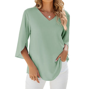 Akira – Luchtige V-Hals Chiffon Blouse voor Dames