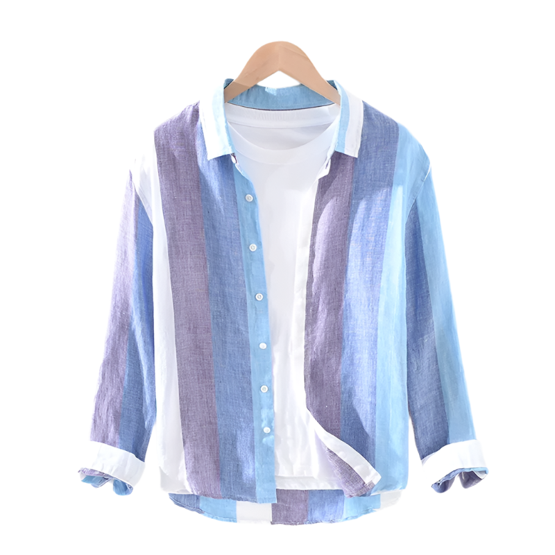 Lorenzo – Gestreept Heren Overhemd met Knoopsluiting