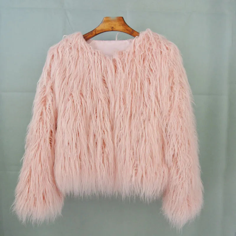 Elisa – Levendige Unisex Festival Faux Fur Jas