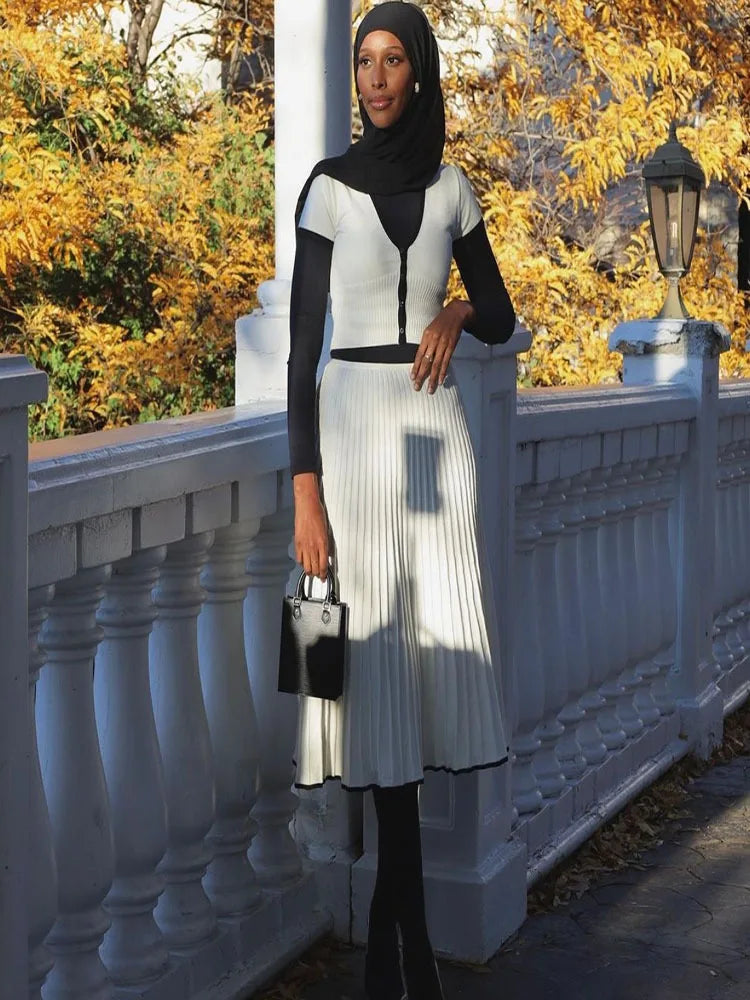 MariaFiorelli Trim Sweater Rok Set