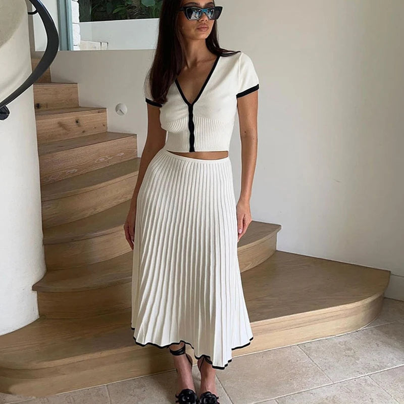 MariaFiorelli Trim Sweater Rok Set
