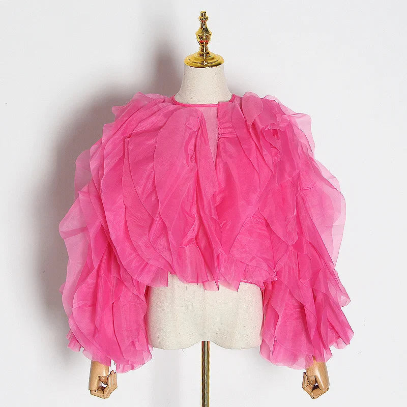 TatianaConti Chic Blouse Met Ruches Voor Vrouwen