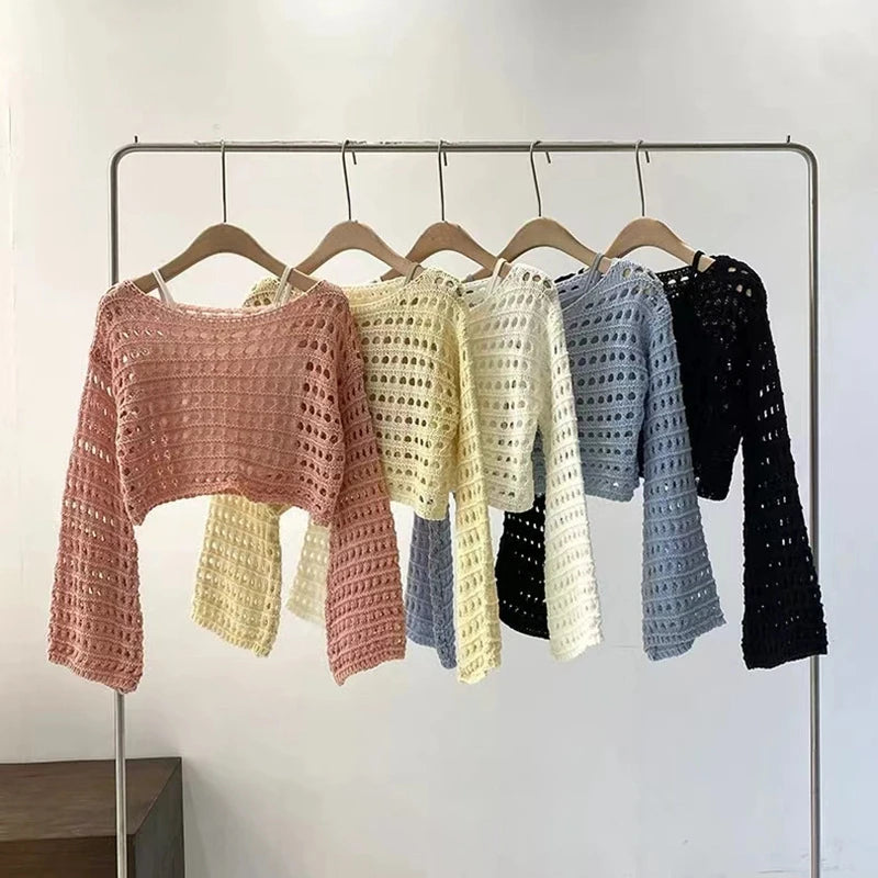 CarlaRossi Pull Court Crochet Voor Vrouwen