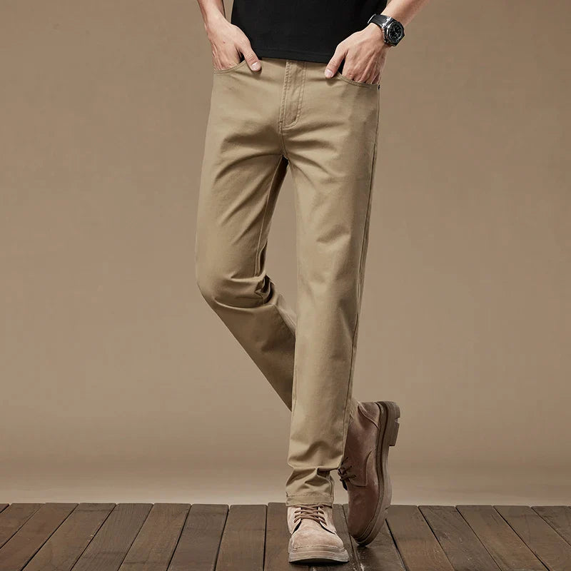 Giovanni – Geklede Heren Straight-Leg Katoenen Broek