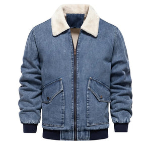 Lorenzo – Heren Denim Jack met Warme Sherpa Voering