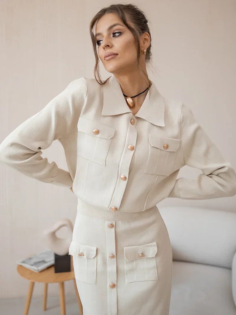 Sophia – Zachte Dames Gebreide Set