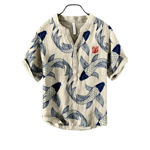 Marini – Ocean Breeze Heren Overhemd met Visprint