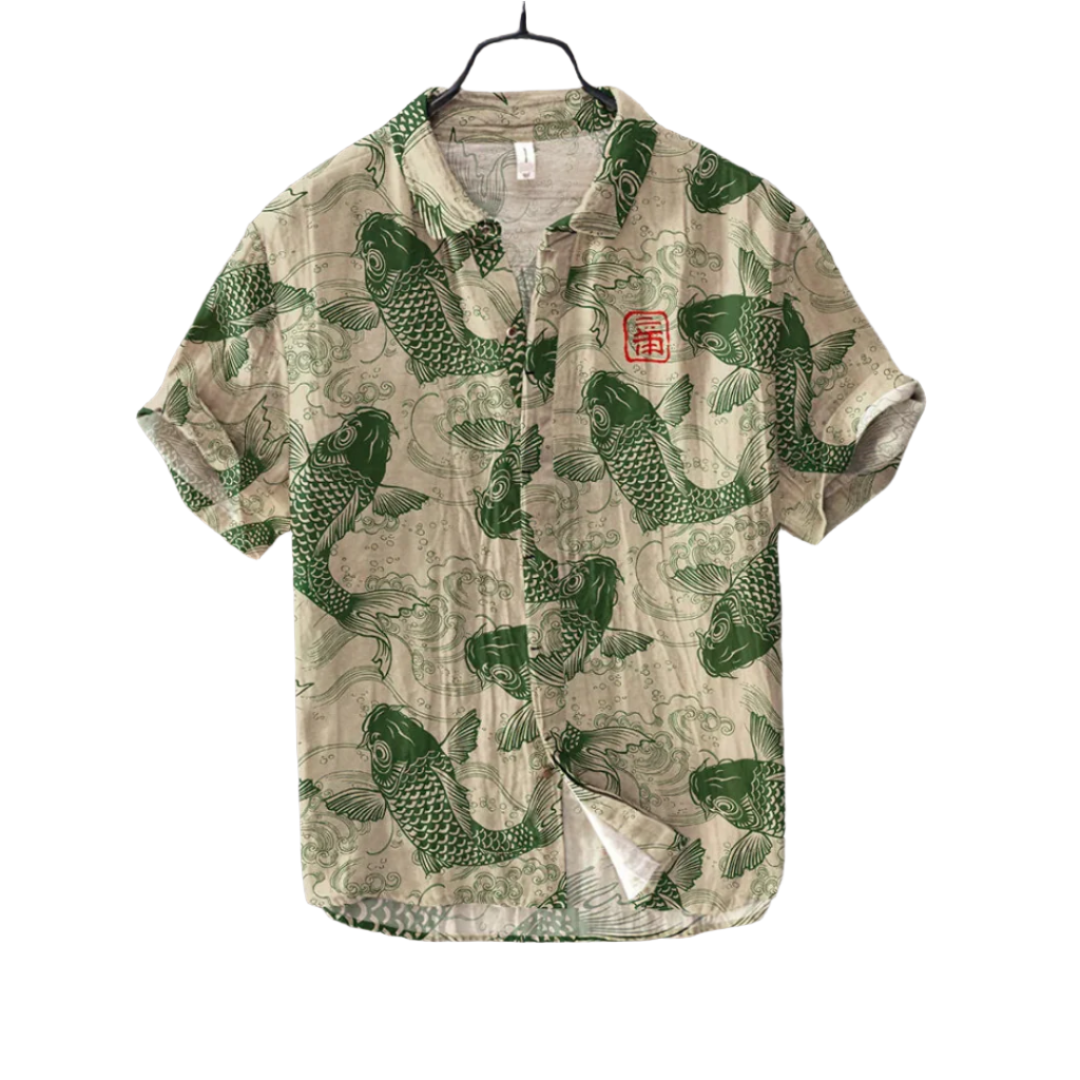 Marini – Ocean Breeze Heren Overhemd met Visprint