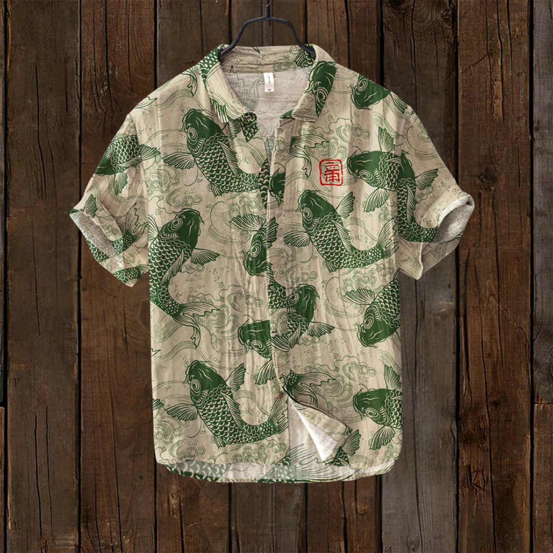 Marini – Ocean Breeze Heren Overhemd met Visprint