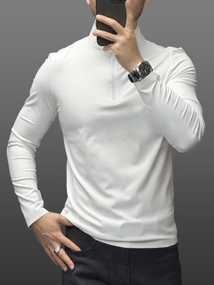 Francesco Miglia™ - Half zip mock neck tee