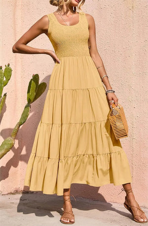 AmaliaFerretti Wijd uitgespreide jurk met gesmokte bandjes