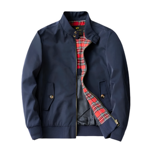 Alessio – Heren Harrington Jas met Klassieke Pasvorm in Marineblauw