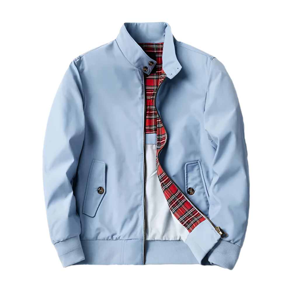 Alessio – Heren Harrington Jas met Klassieke Pasvorm in Marineblauw