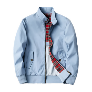 Alessio – Heren Harrington Jas met Klassieke Pasvorm in Marineblauw