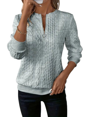 Carmina – Klassieke kabelgebreide trui met moderne ritssluiting