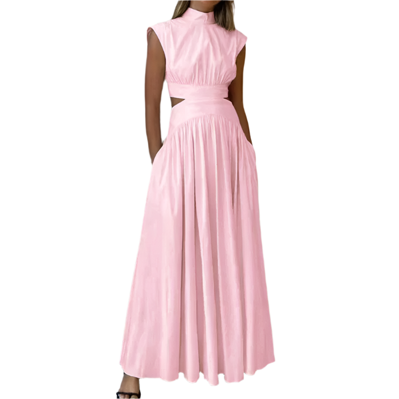 Camille – Linnen Maxi Jurk met Taille-Uitsnijding voor Dames