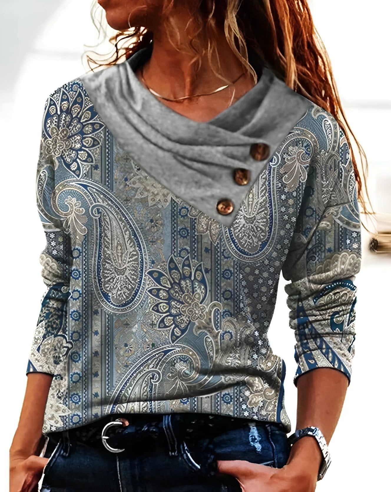 Amara – Retro-Chique Damesblouse met Luxe Uitstraling