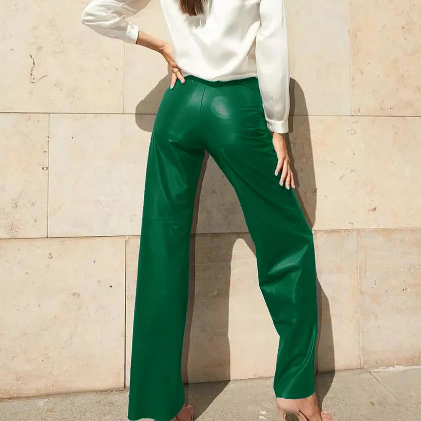 Diamante | High Waist Leren Broek