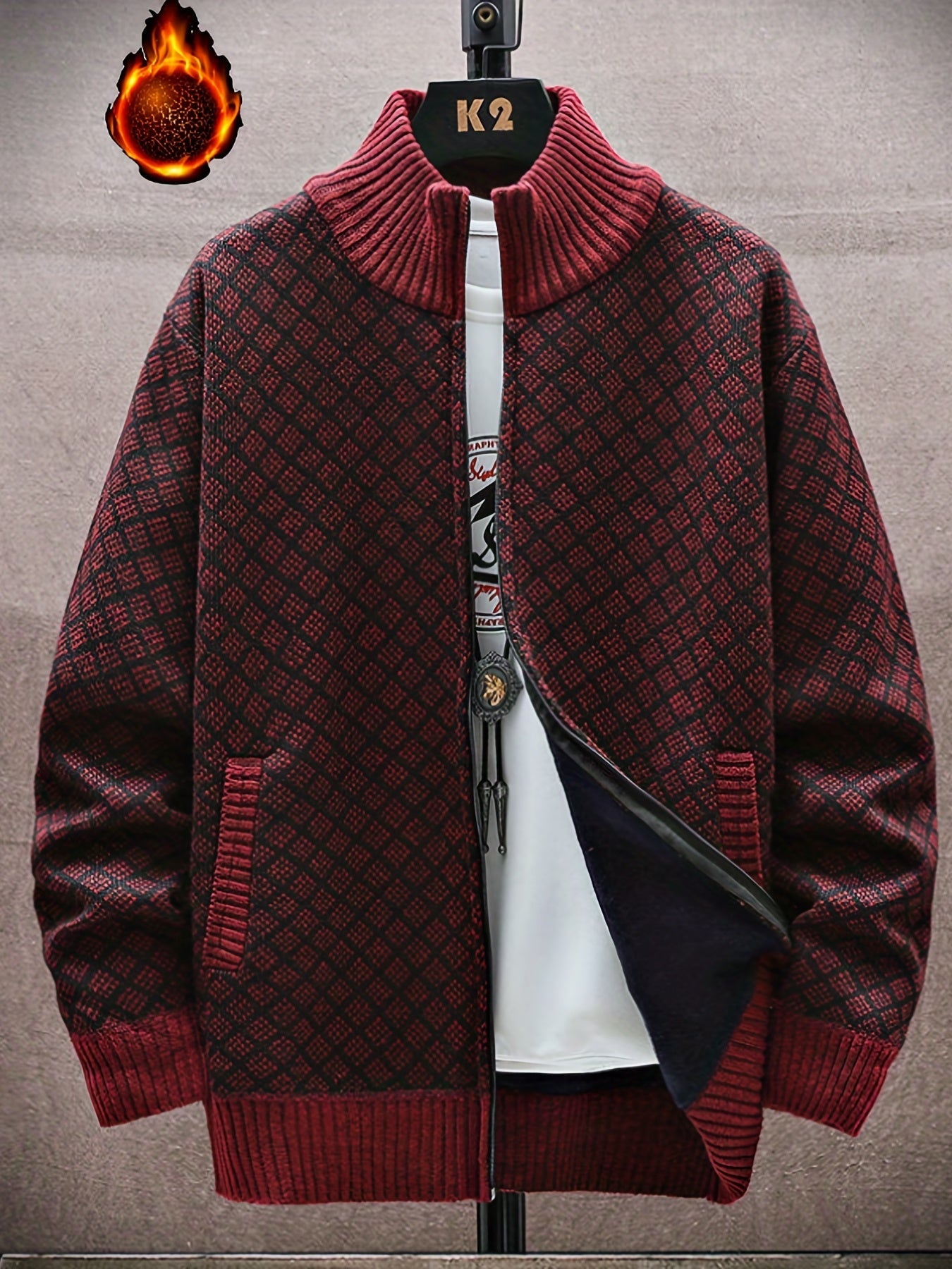 LucianaBortelli Geometrische gebreide trui voor heren