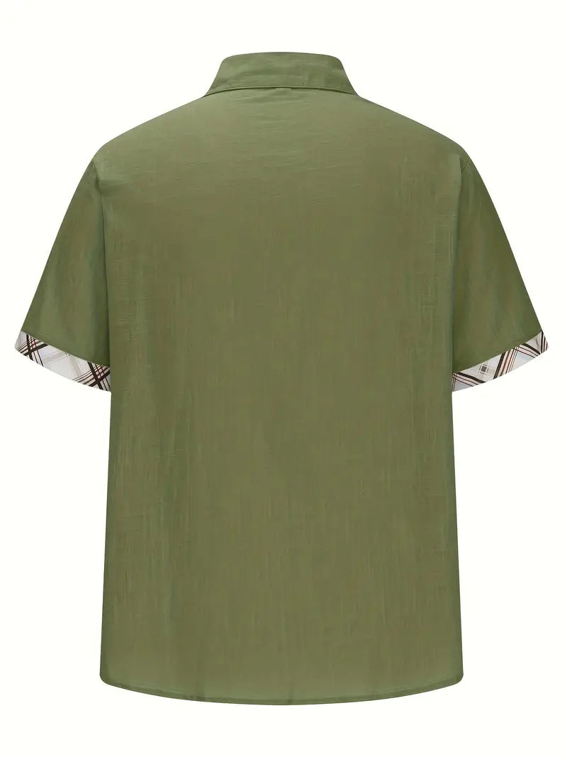 Enzo – Geruit Herenoverhemd met Grafische Print