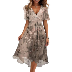 Isabella – Chiffon Zomerjurk met Bloemenprint voor Dames