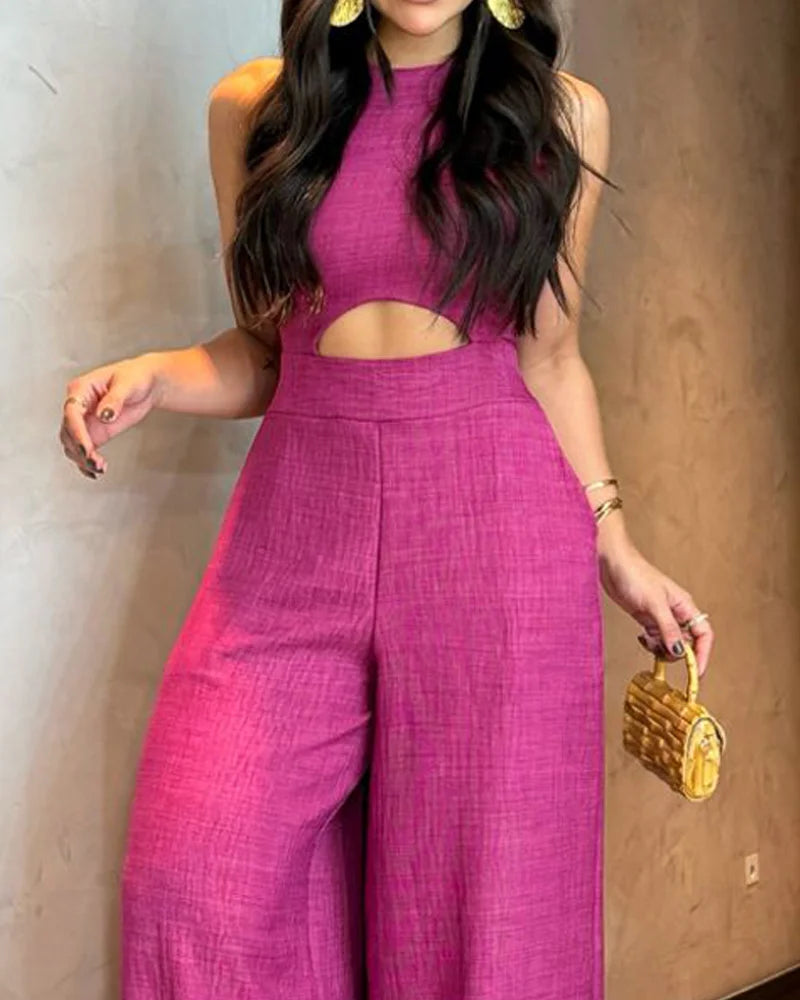 Serena – Mouwloze Dames Jumpsuit met Stijlvolle Details