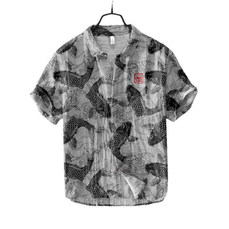 Marini – Ocean Breeze Heren Overhemd met Visprint