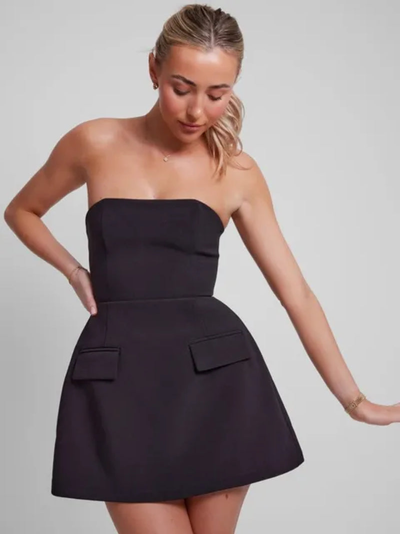 TascaElegante Strapless Zakken Jurk