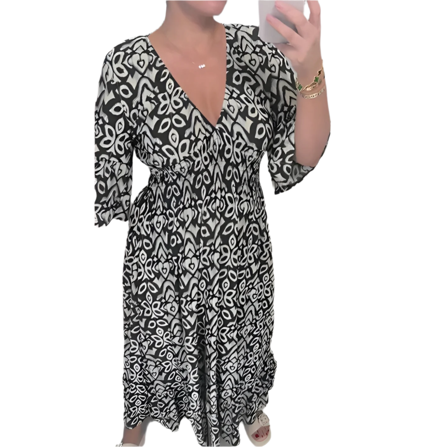 Isabella – Luchtige V-Hals Zomerjurk voor Dames