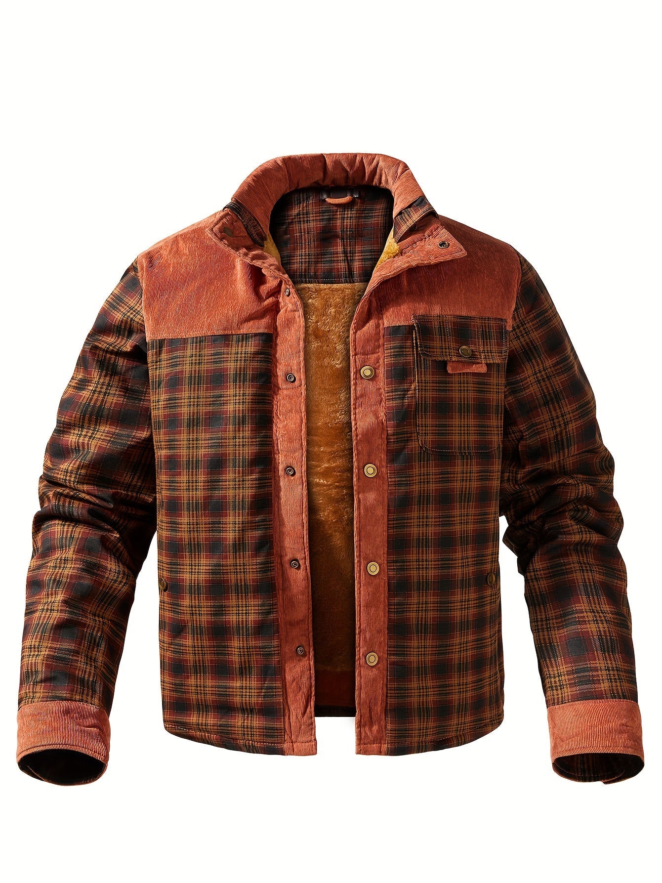 Calvoro – Gewatteerd Heren Flanellen Overhemd met Klassiek Ruitpatroon