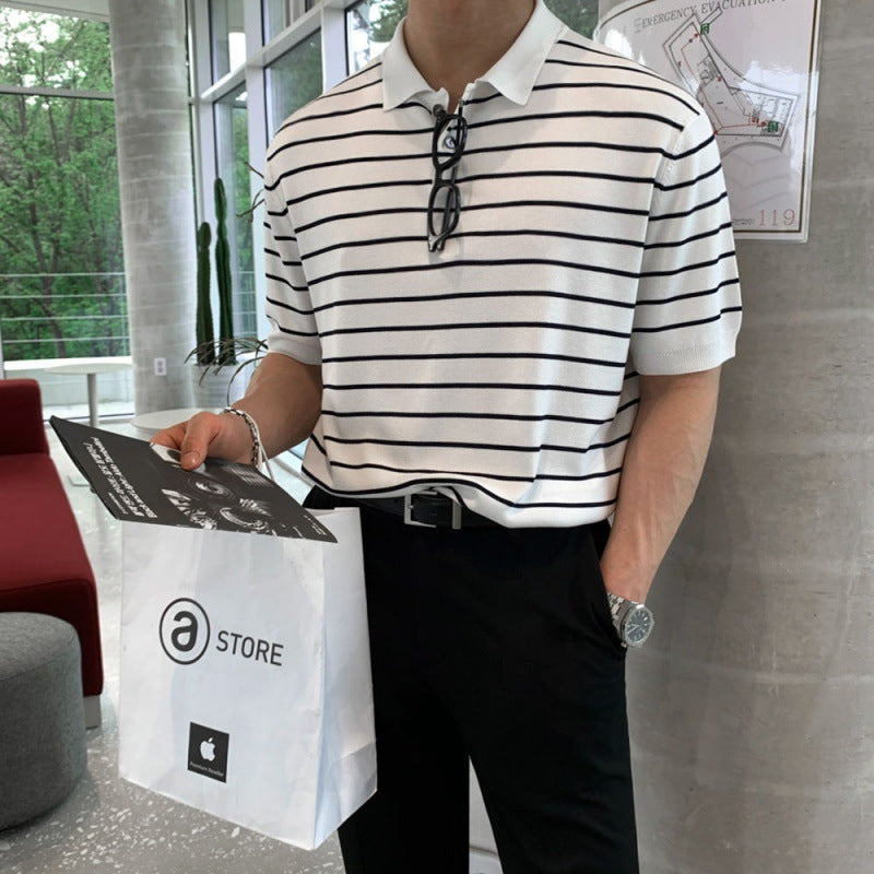 Luca – Tijdloze Heren Overhemd met Zwart-Witte Strepen