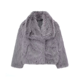 Isabella – Dames Plush Winterjas met Chique Reverskraag