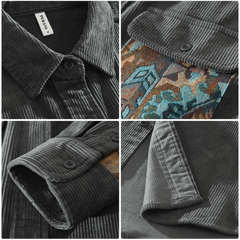 EttoreCorsi Heren Patchwork Longsleeve Voor Mannen