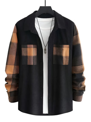 Matteo – Geruite Herenoverhemd van Katoen met Borstzakken