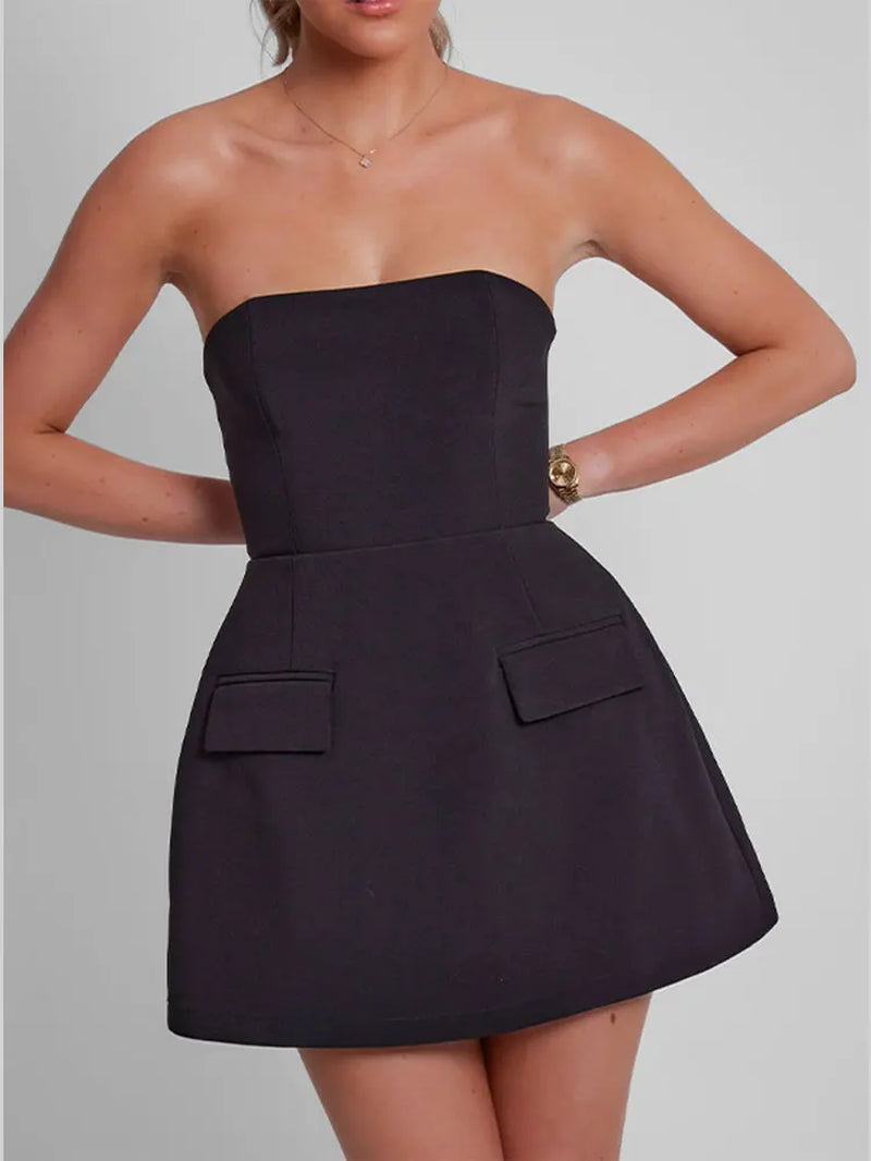 TascaElegante Strapless Zakken Jurk