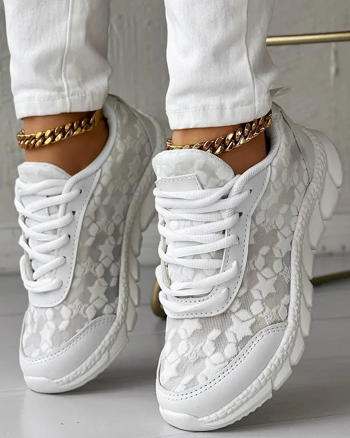 ViolaFiato™ Ademende, veterschoenen met ronde tenen