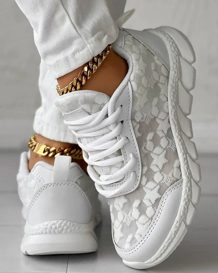 ViolaFiato™ Ademende, veterschoenen met ronde tenen