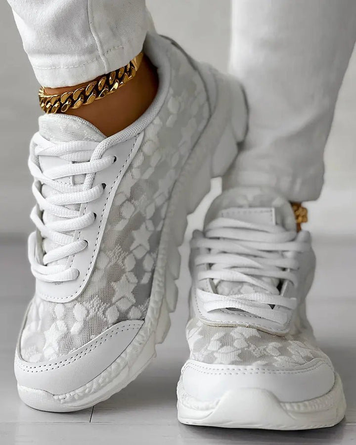 ViolaFiato™ Ademende, veterschoenen met ronde tenen