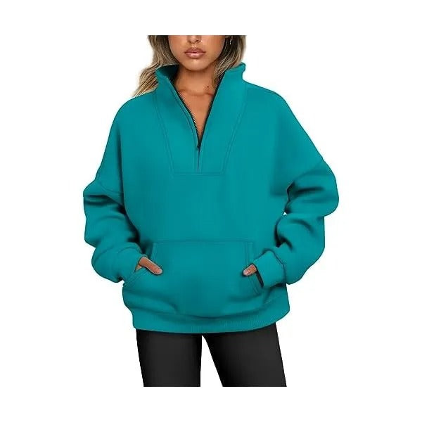 CozyAura Half-Zip Pullover Fleece Sweatshirt
