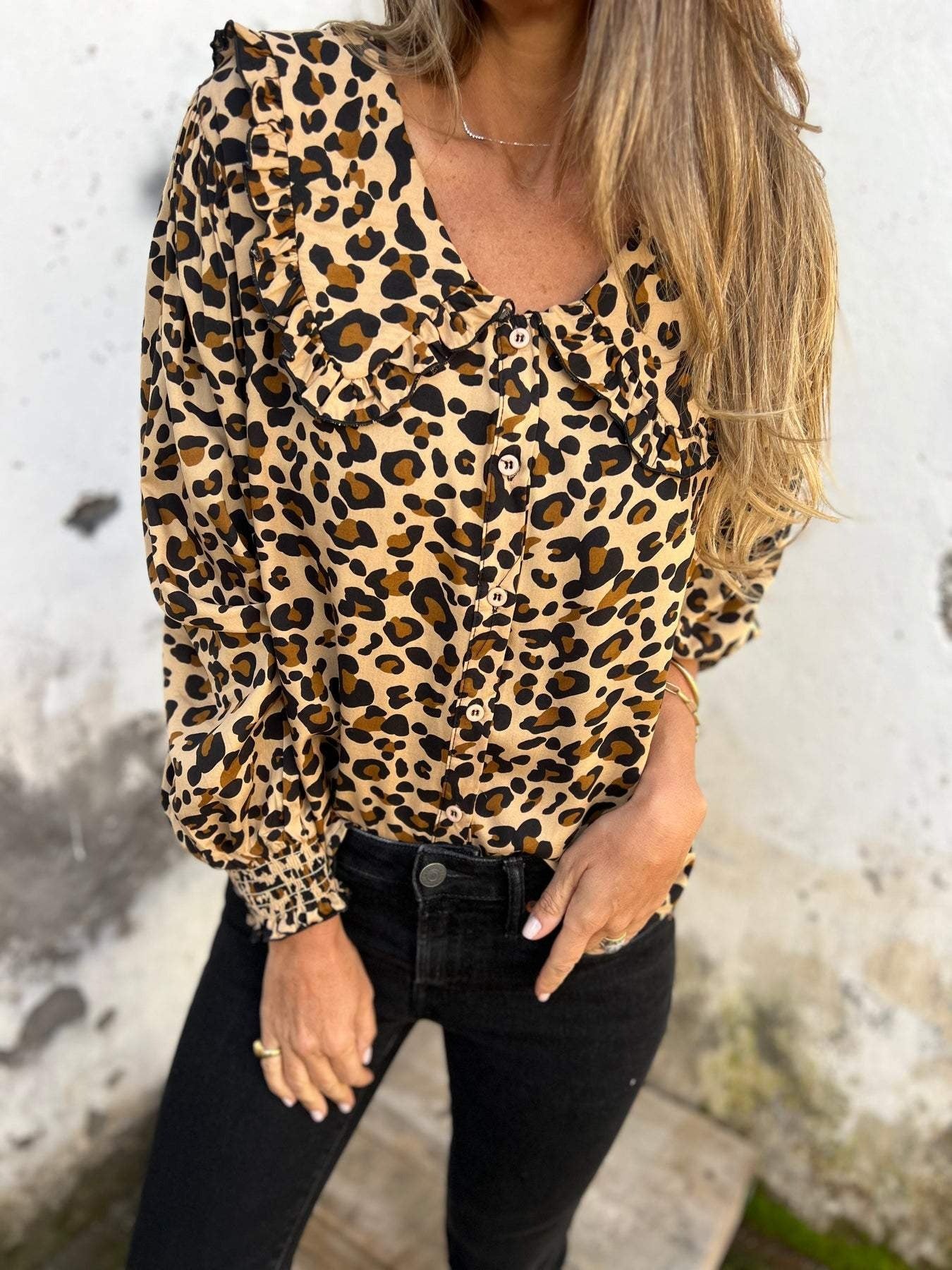 VittorioConti Luipaardprint Casual Overhemd