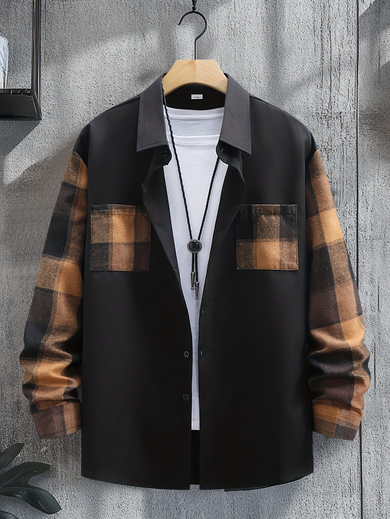 Matteo – Geruite Herenoverhemd van Katoen met Borstzakken