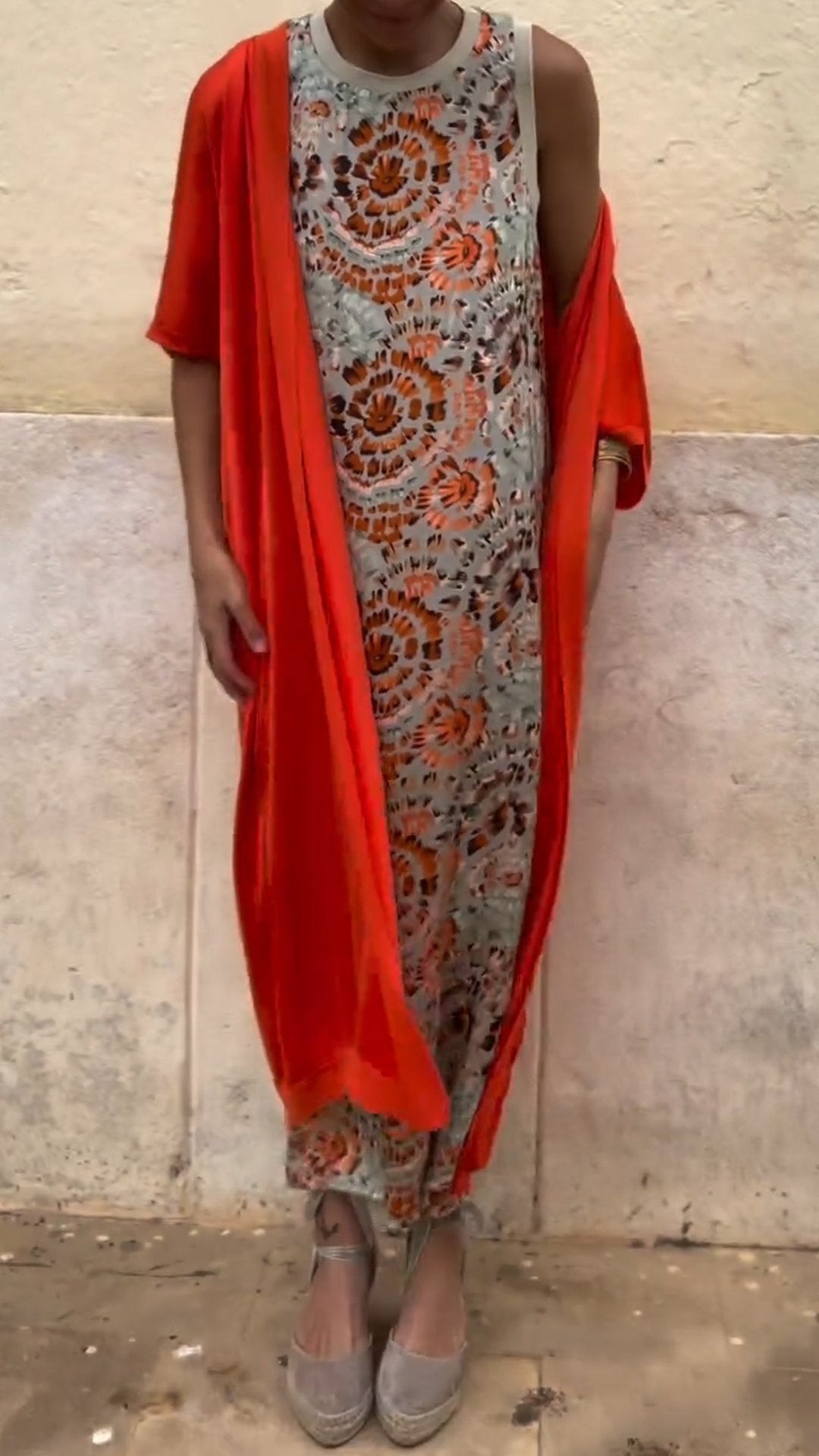 FabioSerafini Gedrukt Satijnen Casual Pak