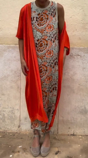 FabioSerafini Gedrukt Satijnen Casual Pak