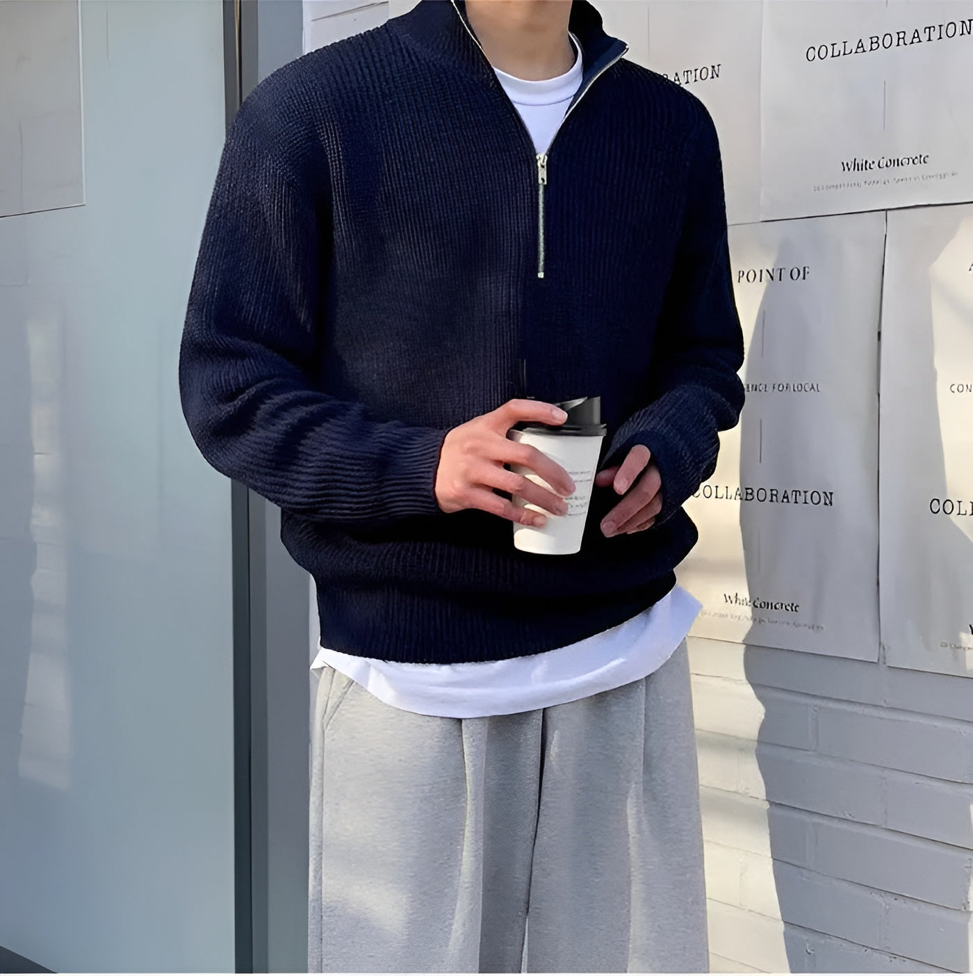 Morbello – Tijdloze Half-Zip Trui voor Heren