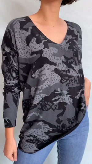 LuciaRicci Luipaardprint Top met Lange Mouwen